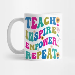 Graphic Tees for Teachers, Teach, Inspire, Empower, Repeat, Best Gift Ever,  Teacher Lifestyle,  Teacher T-shirts Mug